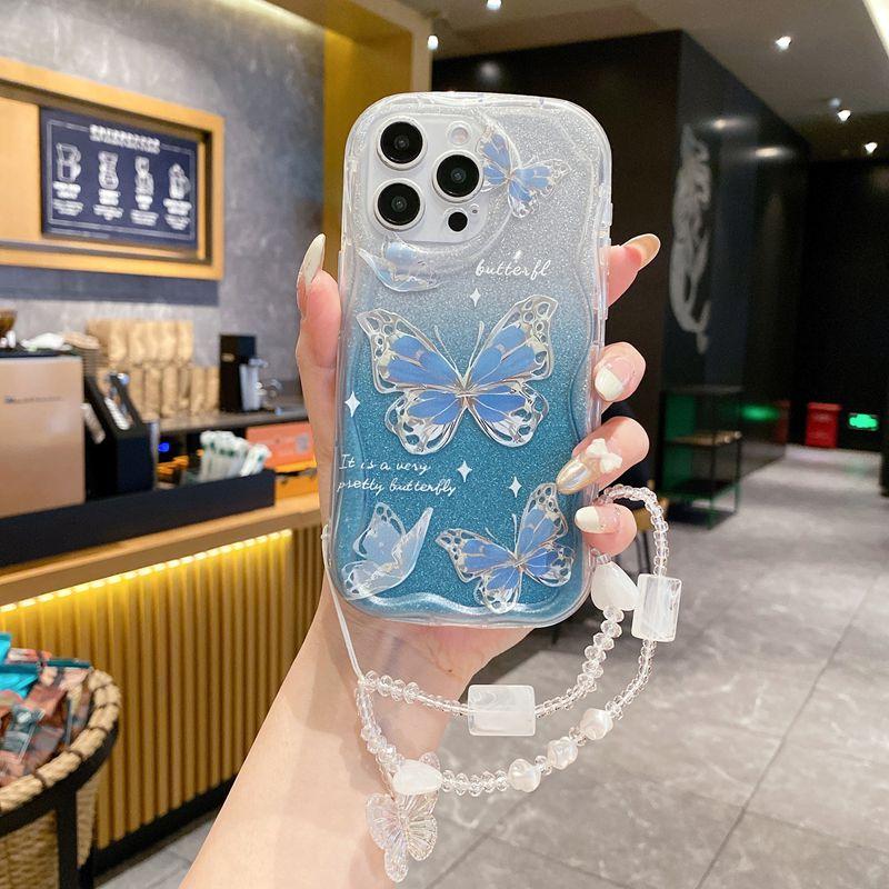 Подходит для чехла на телефон Huawei nova Y91 Mate70 с постепенным изменением блестящей цепочкой-бабочкой Pura90 летняя новая модель