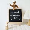Multifunctional Wooden Letter Message Board Changeable Symbols Home Decorations Felt Letter Board 10x10 Inch Blackboard Home