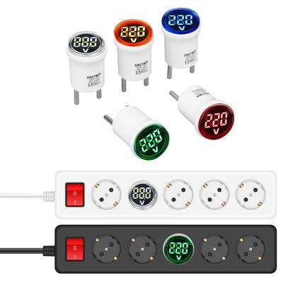 Цифровой измеритель напряжения переменного тока 230 В. Тестер круглого напряжения со светодиодным дисплеем. Европейские вилки. Цифровой вольтметр. Показывает