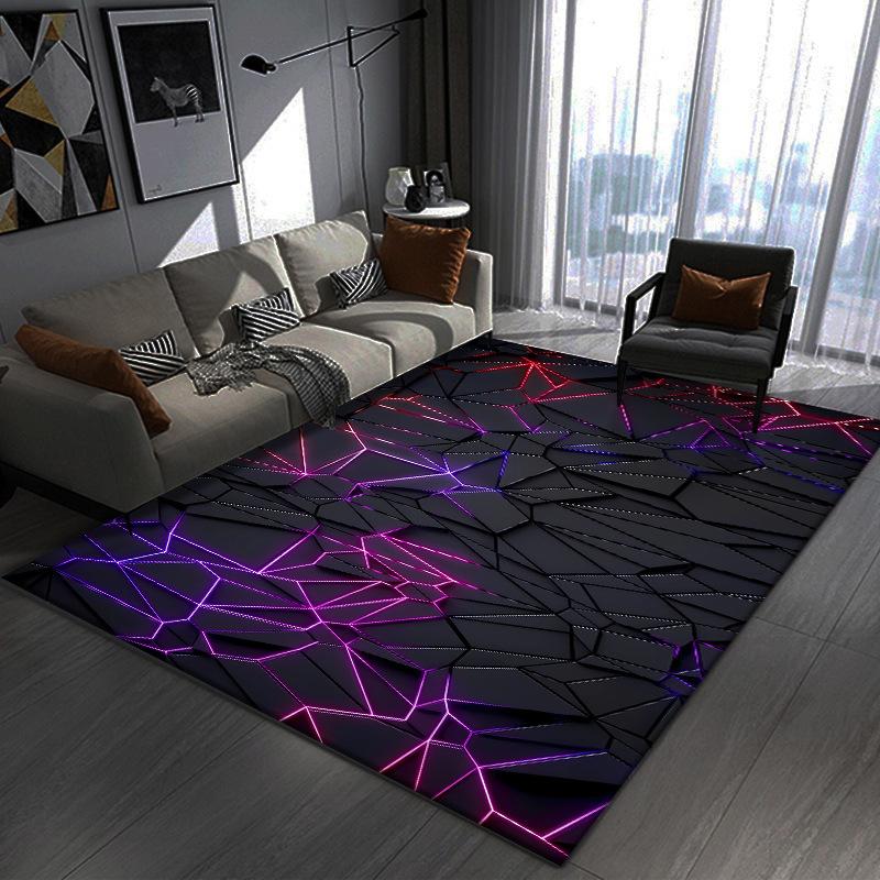 3D Abstract Geometric Illusion Area Rug Carpet for Living Room Modern Bedroom Sofa Doormat Decor Kid Game Non-slip Floor Mat