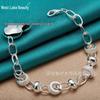 Sterling Silver Love Heart Gear Bracelet for Women