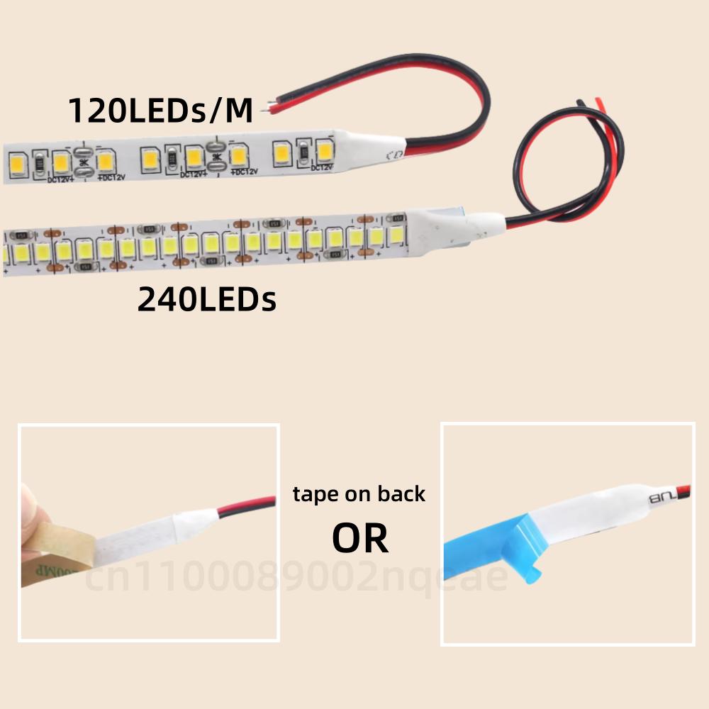 Светодиодная лента 12В SMD 2835 1м 2м 3м 4м 5м Светодиодная лента-лента 120 светодиодов/м 240 светодиодов/м Теплый белый Гибкая лента Декор дома Свет