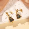 High-End Christmas Series Stainless Steel Earrings - Versatile Gift and Decoration