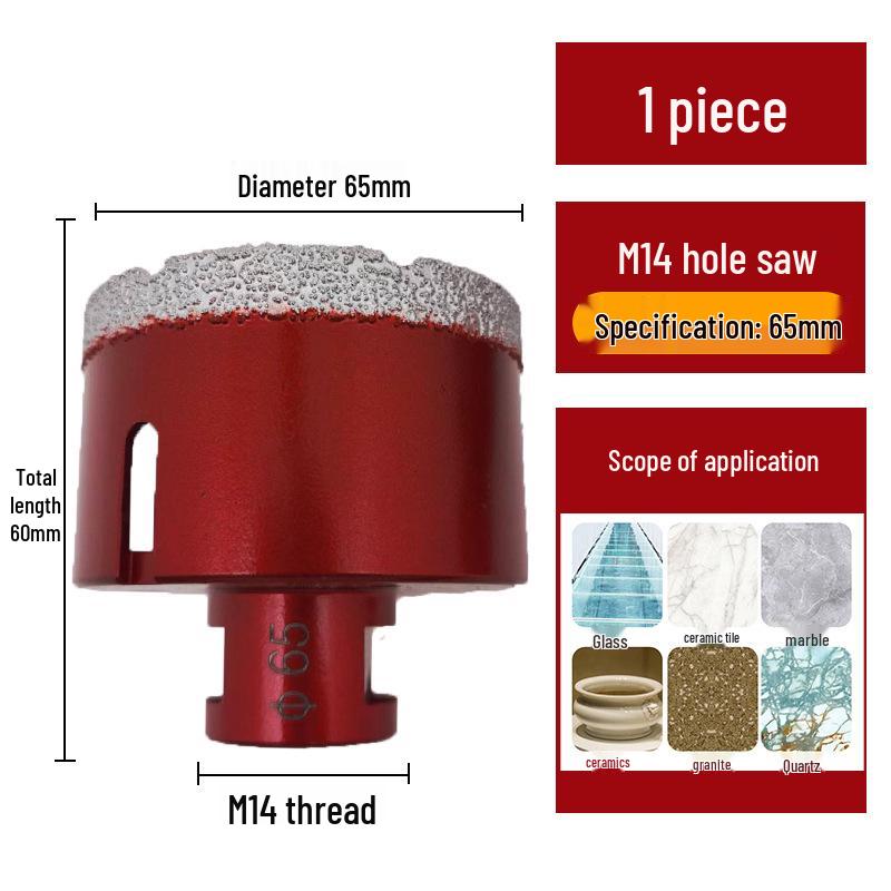 M14 Алмазная коронка паяная для плитки, мрамора, камня, стекла - Насадка для угловой шлифмашины для расширения отверстий