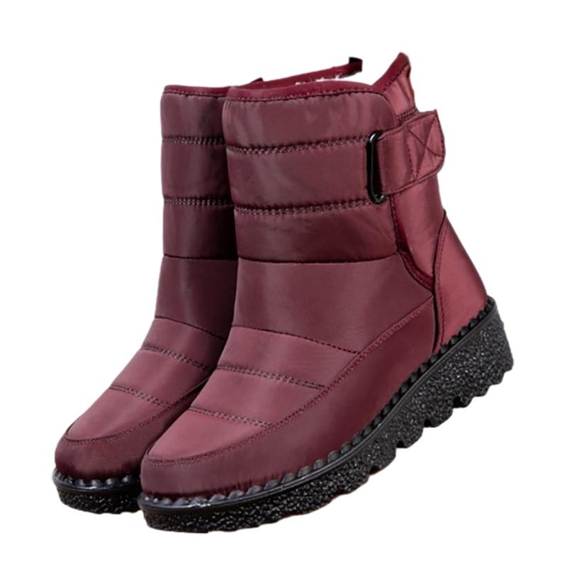 Ladies' Waterproof Snow Boots European Size 44 Magic Tape Closure Breathable Canvas Upper Slip-resistant Rubber Sole Ideal For Winter