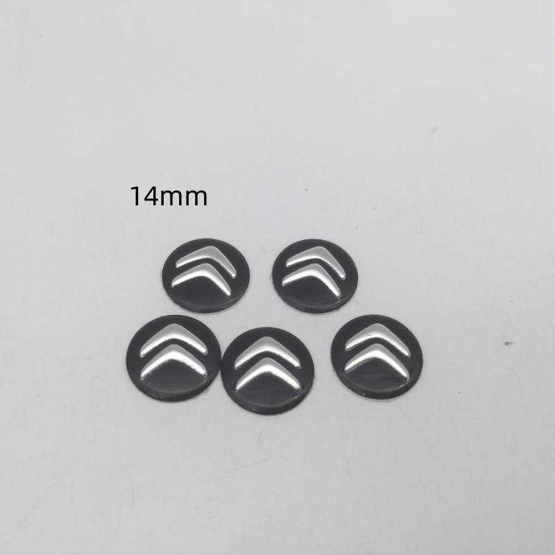2pc 5pc 10pc 14mm 16mm For Citroen car key fob case Badge button Badge logo straight folding remote Keychain Replacement Sticker