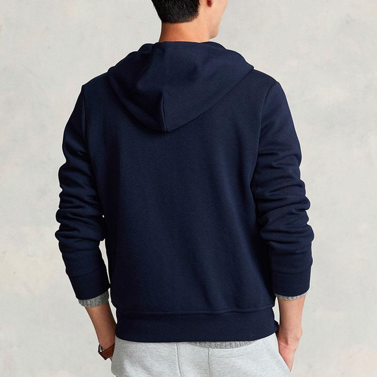 Polo Ralph Lauren FW22 Solid Color Hooded Zip Long Sleeve Sweatshirt Men Sweatshirt Navy-Blue MNPOKNI16822541-410