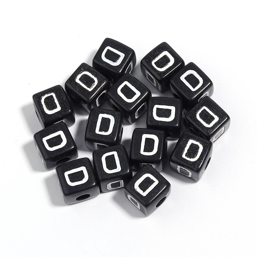 50-100pcs Black Acrylic Letter Beads A-Z Alphabet Beads Cube Spacer Beads For DIY Bracelet Necklace Jewelry Making Accessories
