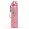 1PC Multicolor Doodle Letter 750ml Color Plastic Sports Water Bottle Leakproof Flip Straw Lid For Sports Office Home Use