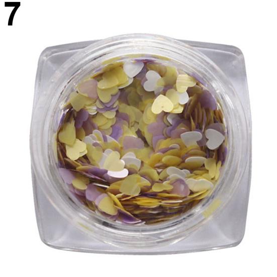 Shiny Glitter Love Heart Sequins Nail Art Decoration Manicure DIY Tool