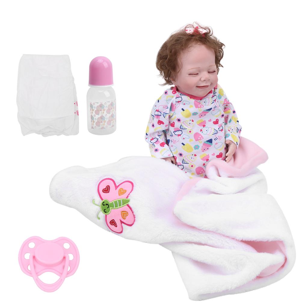 22 Inch Cute Soft Finished Reborn Baby Doll Lifelike Children Role Play Doll Girls Gift Toy