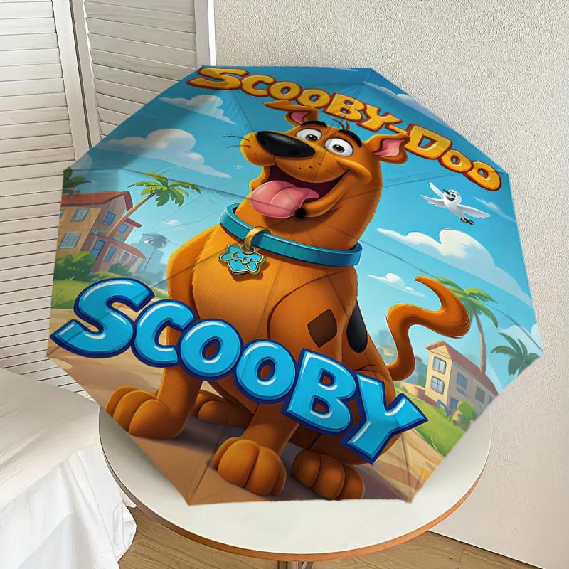 1 шт. Зонт Warner Scooby-Doo Scooby с автоматическим открытием/закрытием, ветрозащитный, прочный купол на 107 спицах, прочные спицы, модный дизайн, аксессуар для улицы