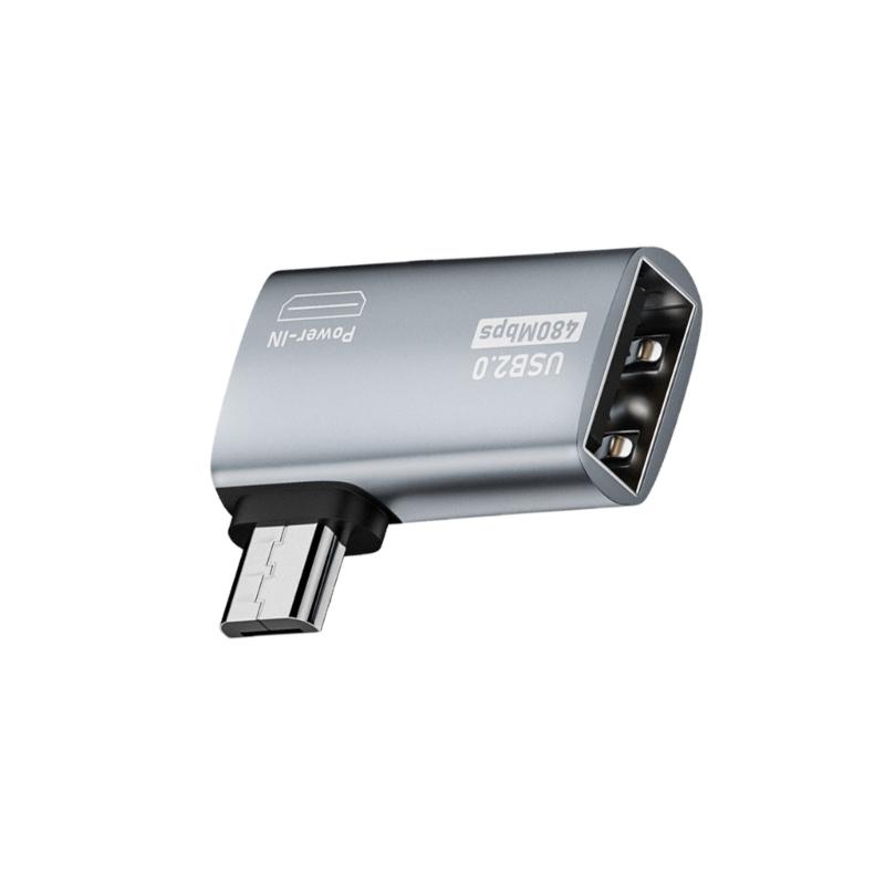 Адаптер OTG-кабеля 4K 90 градусов левый угол с питанием Micro USB на USB OTG-адаптер для ТВ, планшета, Fire TV Stick 4K
