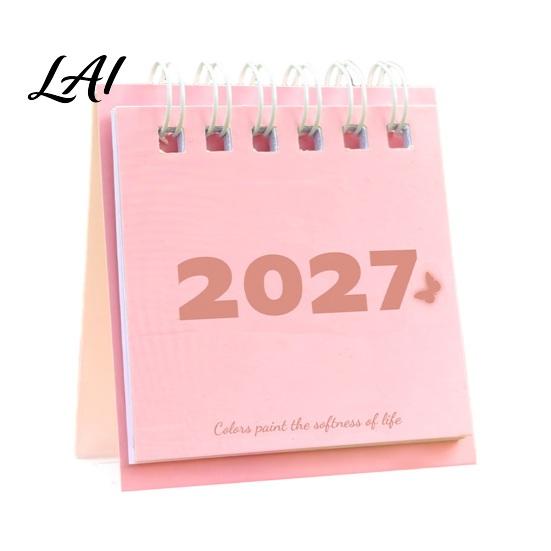 Стильный Офисный Аксессуар Мини Настольный Календарь Янв 2027. 2027 по Дек. Настольная функциональная рабочая станция-блокнот с откидной крышкой, настольный календарь,