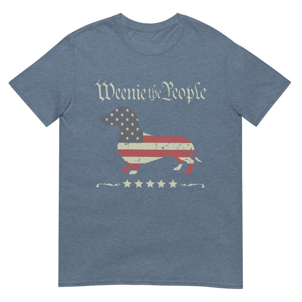 Merica Dog Dachshund Vintage Weenie The People Patriotic Tshirt
