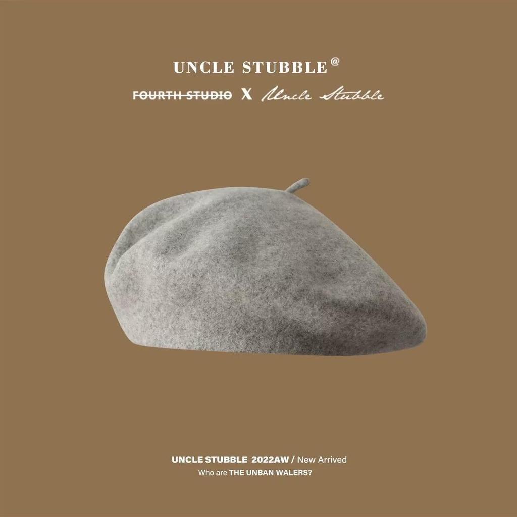 Женский ретро шерстяной берет: Универсальная фетровая шляпа на осень и зиму однотонной расцветки, в корейском стиле художника.