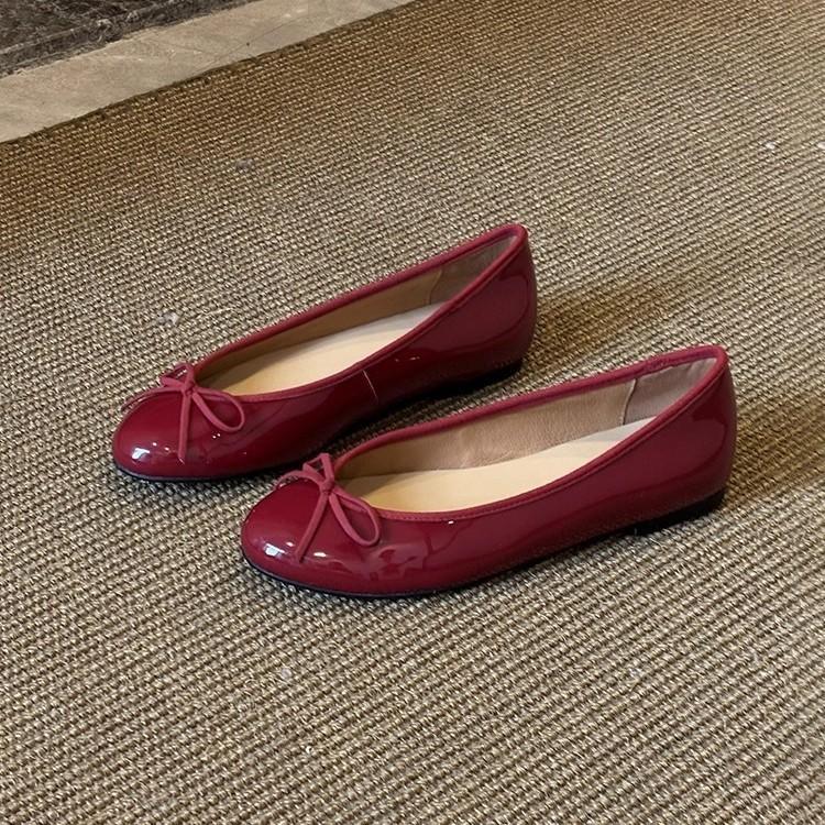 Кожаные ретро туфли-балетки с бантом, в стиле нежного ветра, французские серебристые с круглым носком, на плоской подошве, с неглубоким вырезом, одинарные туфли, мягкая подошва, туфли для бабушек