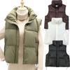Женское пальто с воротником-стойкой и карманами, однотонное теплое пальто, жилет на молнии, утепленные жилеты, куртки, осень-зима, женская повседневная одежда с хлопковой подкладкой