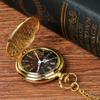 For Women Men Gold Retro Fob Watches Pocket With Necklace Pocket Watch