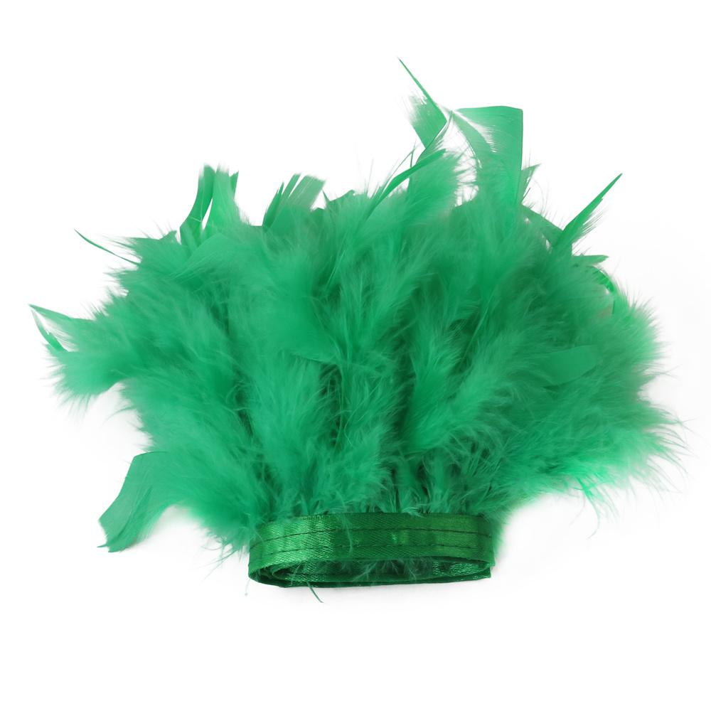 1 метр Натуральная отделка бахромой из перьев индейки 4-6 дюймов Пушистая лента из перьев марабу для рукоделия, шитья, украшения свадебного платья