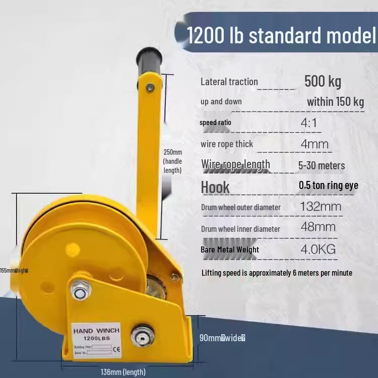Ручная лебедка с двусторонним самоблокирующимся механизмом: Компактная ручная лебедка и переносной кран