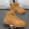 Модные мужские ботинки Зимние теплые сноубутсы Высокие хлопковые ботинки Толстая подошва Уличные Нескользящие На шнуровке Защита от холода Комфортные ботильоны