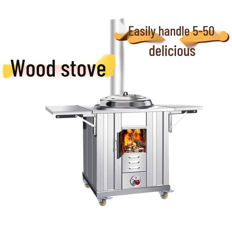 Portable Stainless Steel Wood Stove for Outdoor Cooking