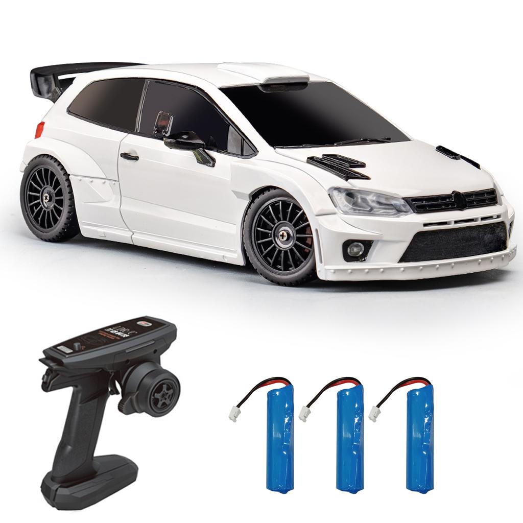 Машинка на радиоуправлении, игрушечная машинка 1/28 2,4 ГГц, полноприводная, со светодиодными фарами, 3 батарейки, шины для дрифта, электрическая