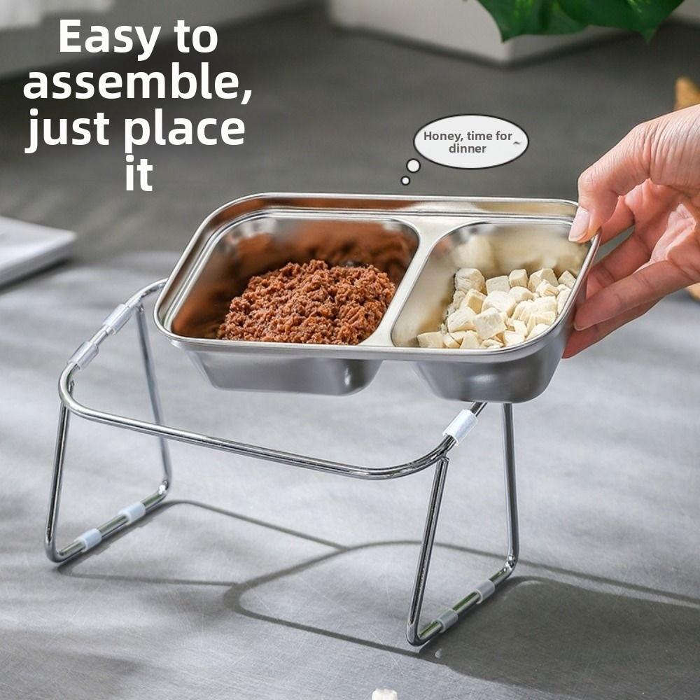 Миска из нержавеющей стали для кошачьего корма и воды, наклон 15°, приподнятая миска-кормушка для питомцев, зоотовары