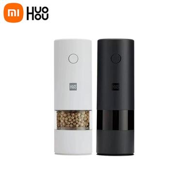 HUOHOU Автоматическая электрическая мельница для перца, соли, светодиодная подсветка, 5 режимов, фарфоровая мельница для специй, керамическая мельница