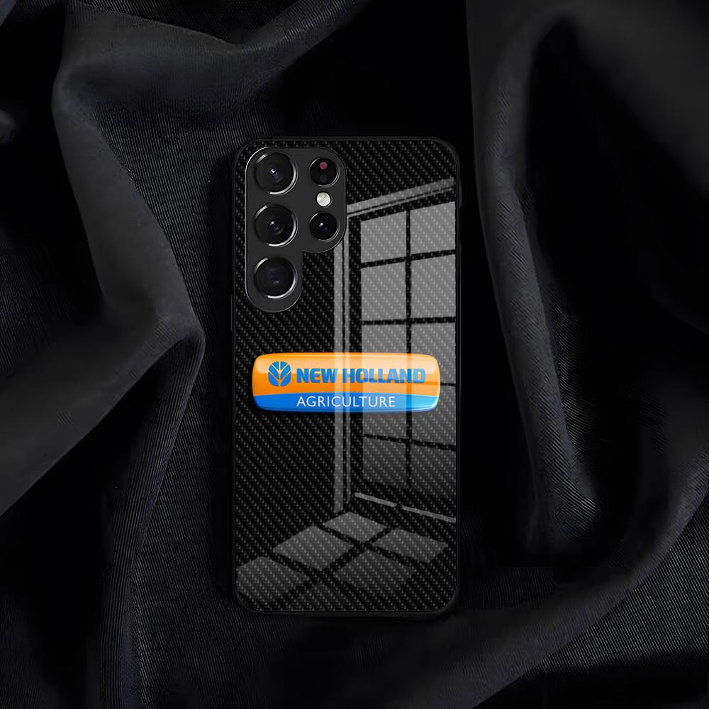 Чехол для телефона с трактором N-New H-Holland для Samsung S26 S25 Edge S24 S23 S22 S21 S20 Ultra Plus FE Стеклянная крышка