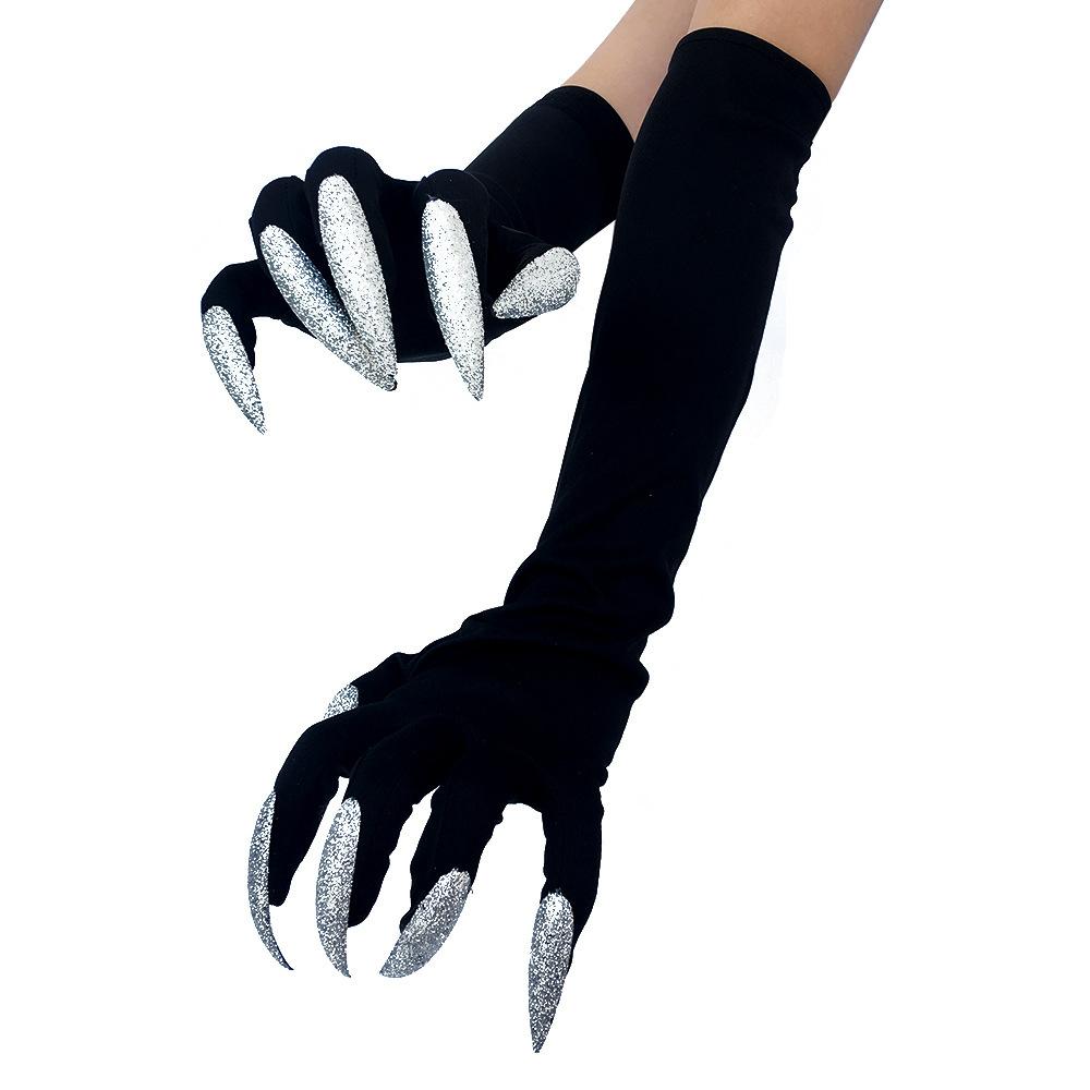 Halloween Long Nails Witch Gloves Hollowen Cosplay Long Performance Props Costume Claws Ghost Gloves