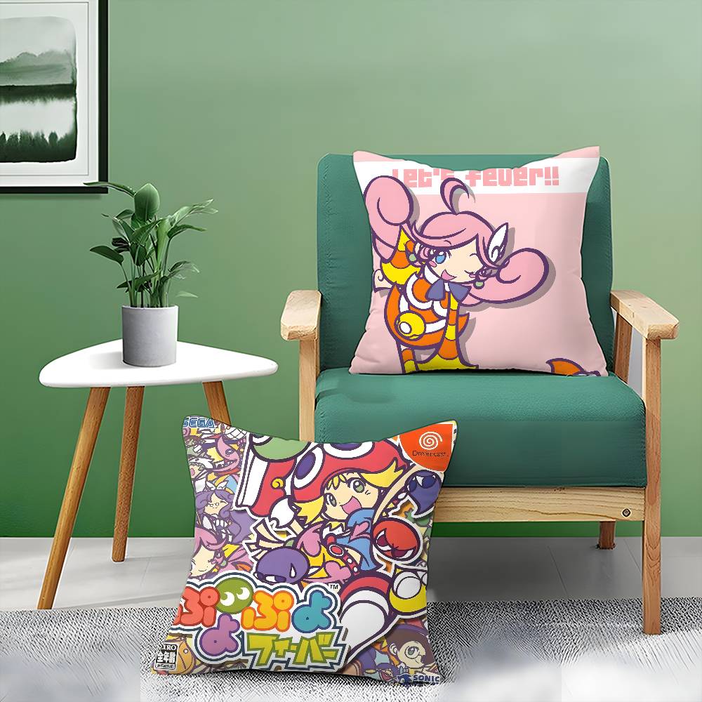 Милая Игровая Подушка P-Puyo Pop Fever-MT Наволочка Напечатанный Ворсистый Флис Подушка Прикосновение Кожи Ребенка Экологически Чистый Сублимационная Печать