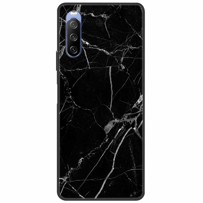 Мягкий чехол для Sony Xperia 10 III / 5 III / 1 III, силиконовый, с рисунком мраморного кота, чехол-фунда для Sony Xperia 1 II / 10 II / 5, чехол-коке