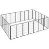 VidaXL Dog Playpen 24 Panels Black 50x100cm Powder-Coated Steel 3115962