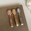 Fashion Watch for Women Mid Ancient Style Oval Dial Small Gold Watch Adjustable Steel Strap Quartz Wristwatch