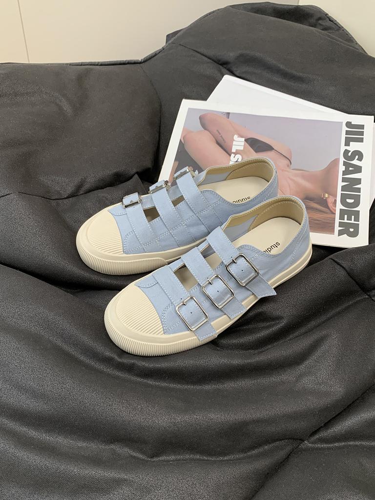 Виноградная мать имеет ту же круглую голову с одной педалью, полая дышащая пряжка, парусиновые туфли, повседневные универсальные спортивные туфли на платформе, женские