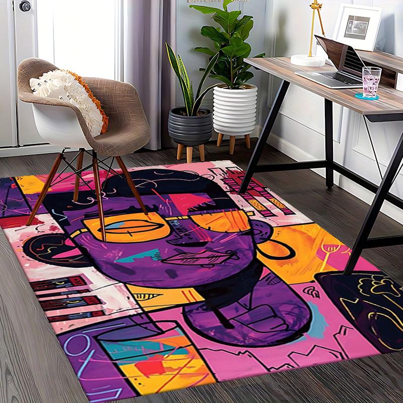 1pc Office Chair Mat: Festival Gift for Home Decor, Office Use - Compatible with Black Man Artwork and Sunglasses Design.P054