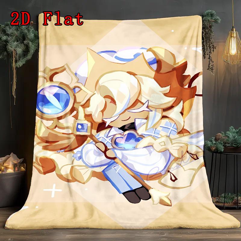 Cookie Run Kingdom 2D Flat Pattern Flannel Blanket High quality All Seasons Warmth and Comfort Perfect for Christmas Gifts.NMT0928581