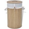 VidaXL Round Laundry Basket Natural Bamboo