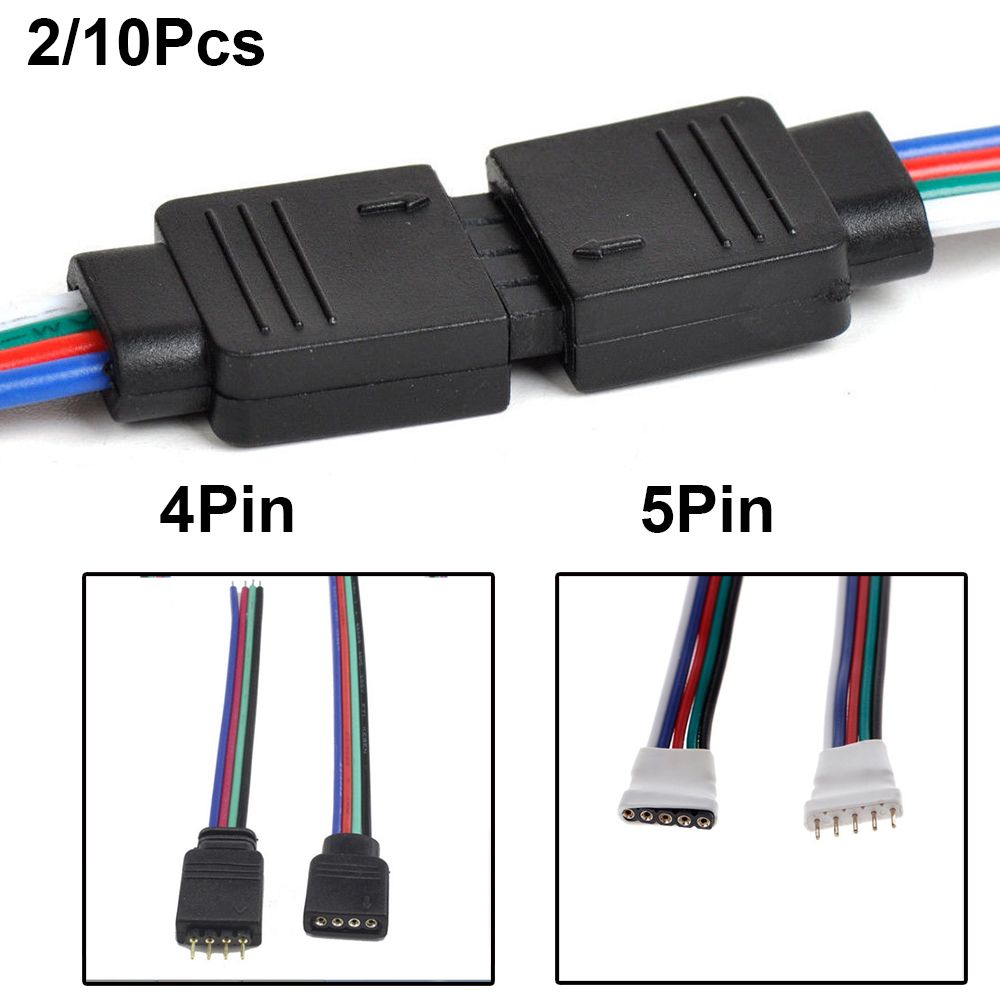 2/10 Pcs Hot LED Strip Light For 3528 5050 Adapter 4 pin 5 Pin Wire  Male Female Connector