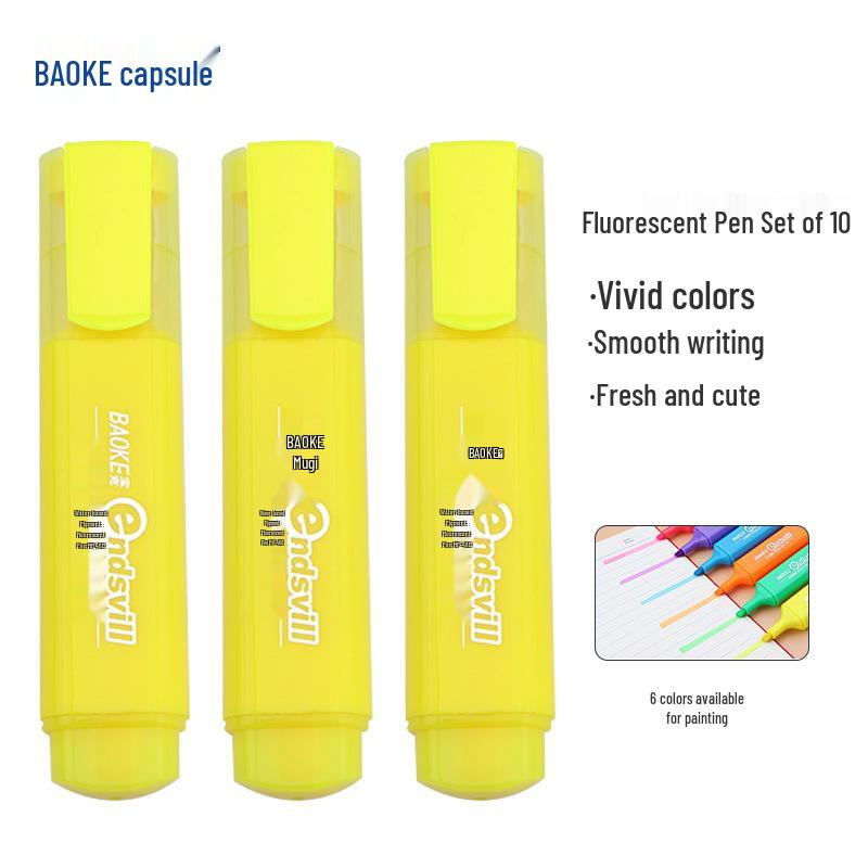 Bao Ke MP460 Fluorescent Water-Based Highlighter Pen for Note-Taking and Marking