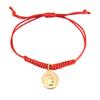 Lucky Coin Amulet Bracelet for Women Saint Benedict Our Lady Heart Charm Stainless Steel Jewelry Red String Rope Bracelet Gift