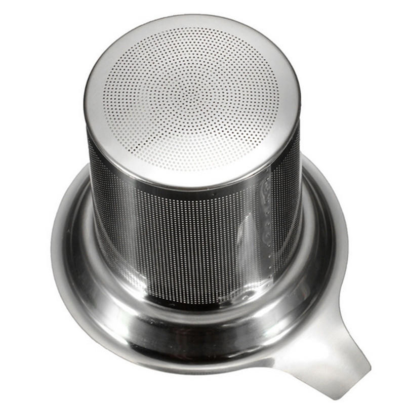 Stainless Steel Tea Filter Basket Mesh Cup Reusable Strainer Herbal Locking Tea Filter