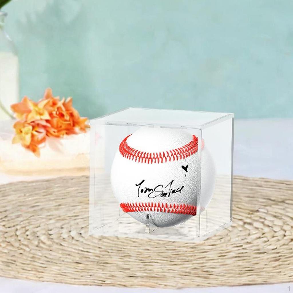Baseball Display Case Cube Sport Lover Stable Showcase Collection Multipurpose Memorabilia Ball