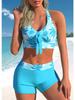Fashion Comfortable Beachwear Summer Women's Swimwear Maple Leaf Sexy Swimwear Women's Two Piece Tankini Shorts Swimwear S-5XL
