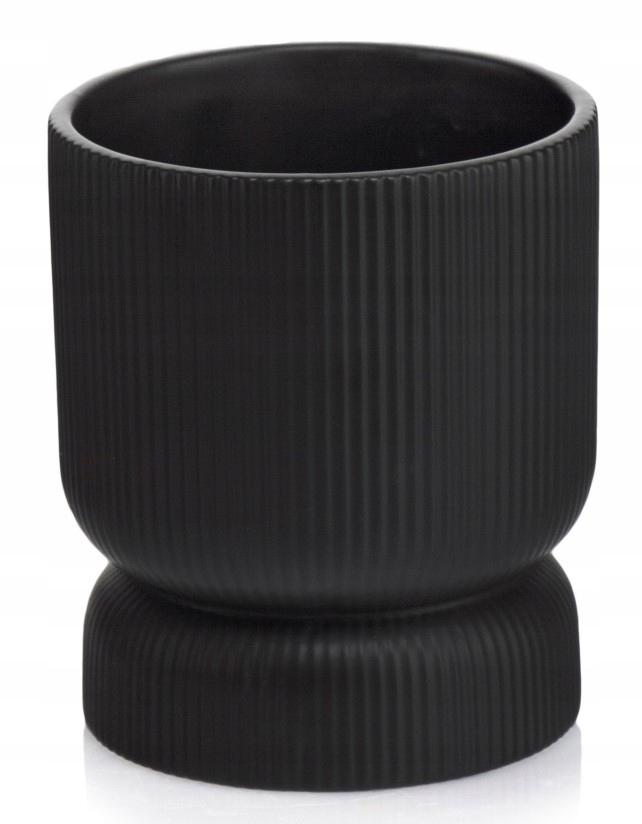 Round Ribbed Ceramic Planter Pot, Matte