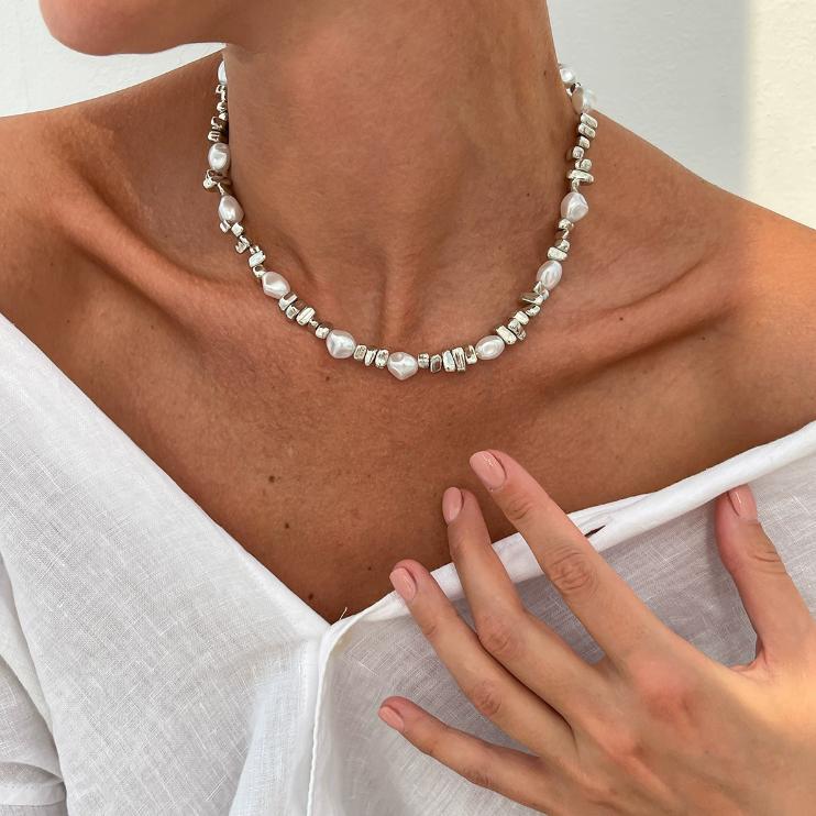 Винтажное панк-ожерелье из неровных нитей искусственного жемчуга, женские свадебные украшения Y2k, праздничные аксессуары, подарки