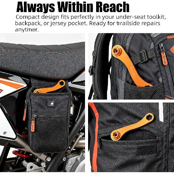 Orange Aluminum Axle Wrench Removal Tool,17X27X32mm Axle Wrench Spanner Compatible with KTM 150-500 XC/SX/XCF/SXF 2023-2024,Compatible with Husqvarna