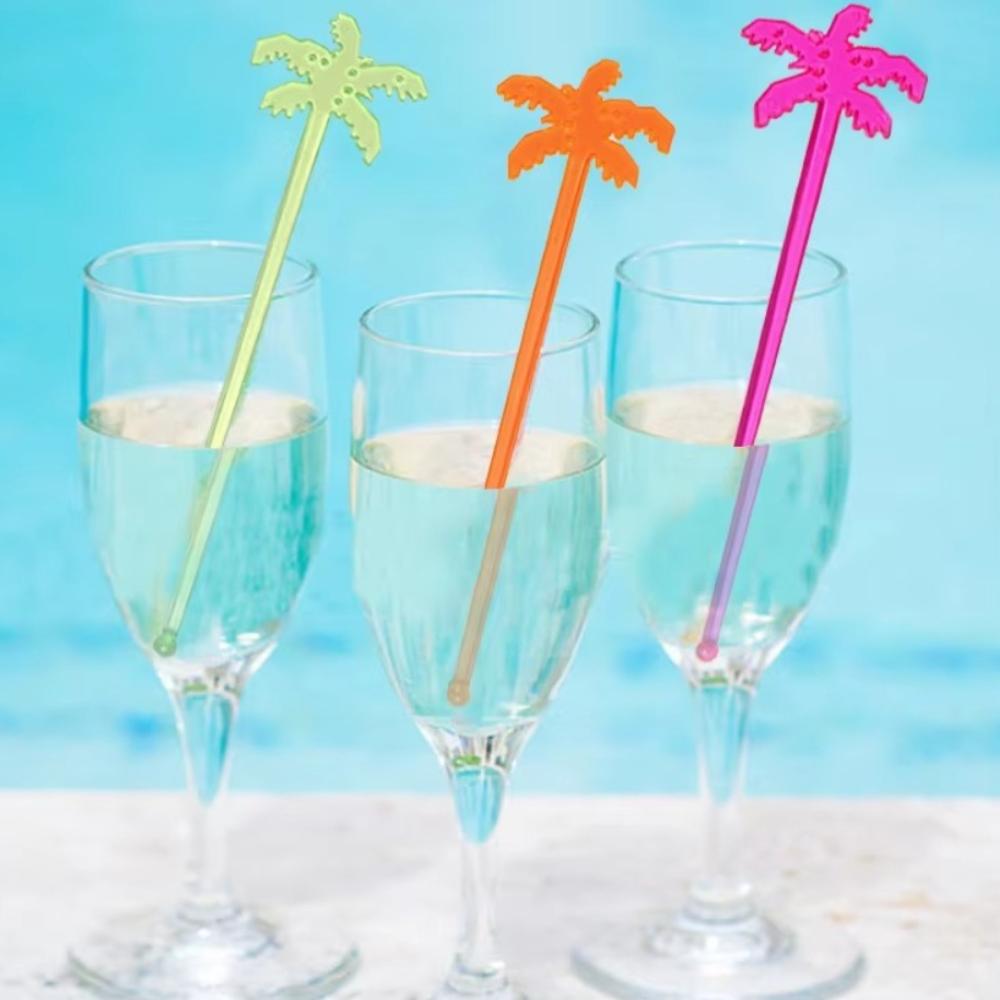 50pcs Colorful Coffee Beverage Stirrer Tropical Summer Juice Drink Stirrers Party Favors